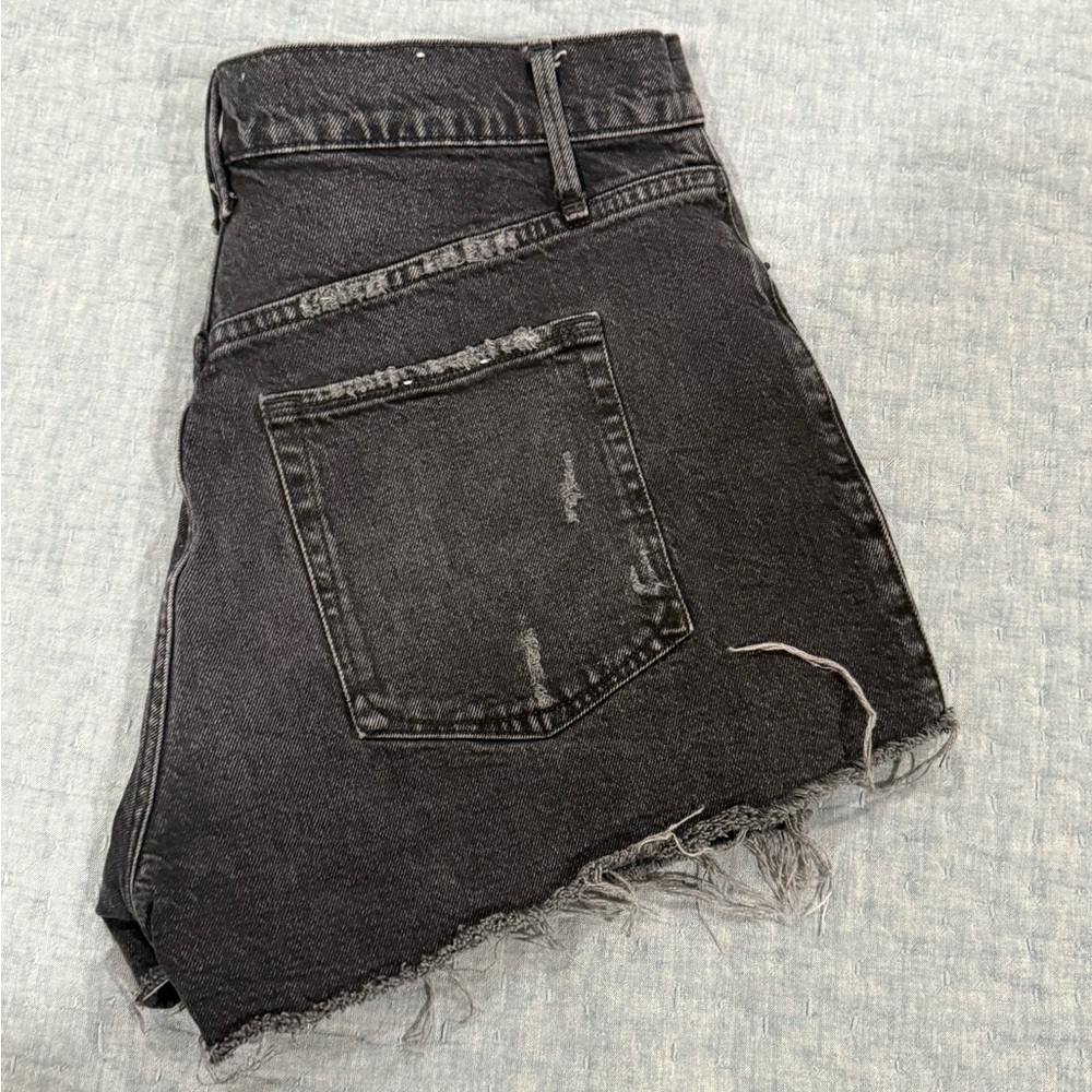 Good American Charcoal Denim Shorts